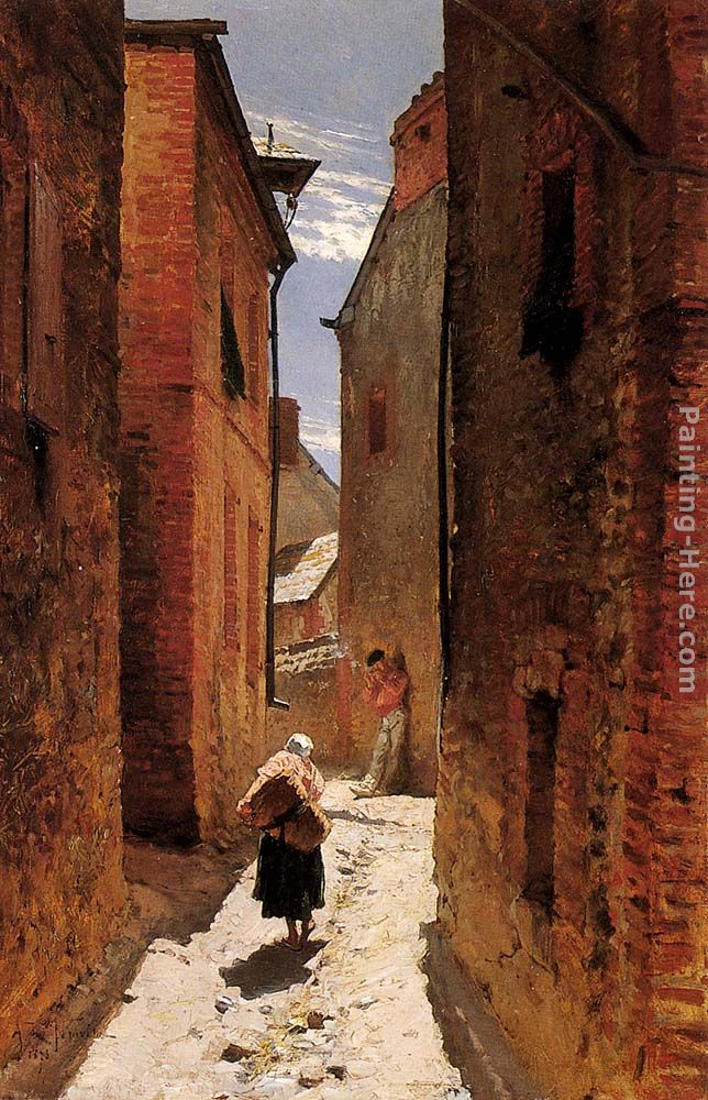 Street In The Old Town painting - Alphonse de Neuville Street In The Old Town art painting
